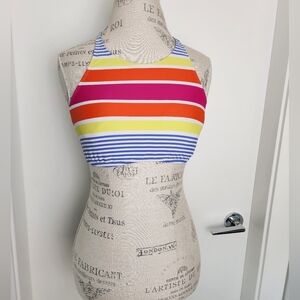 Roxy Stripe Halter Bikini Top